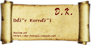 Dér Kornél névjegykártya