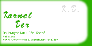 kornel der business card