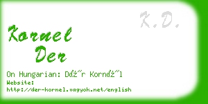 kornel der business card